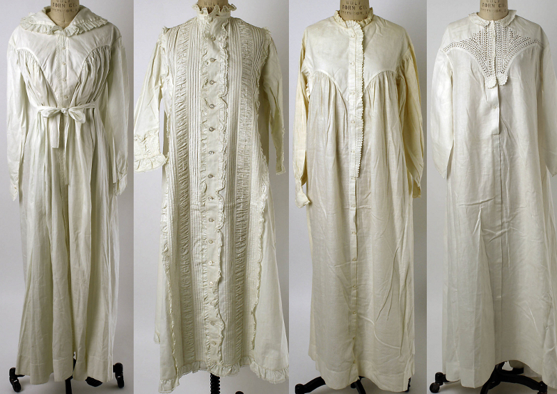 Early Victorian Nightclothes; casual cosy attire for ladies